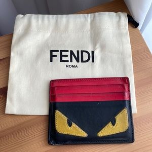 Fendi Black Bag Monster Leather Cardholder